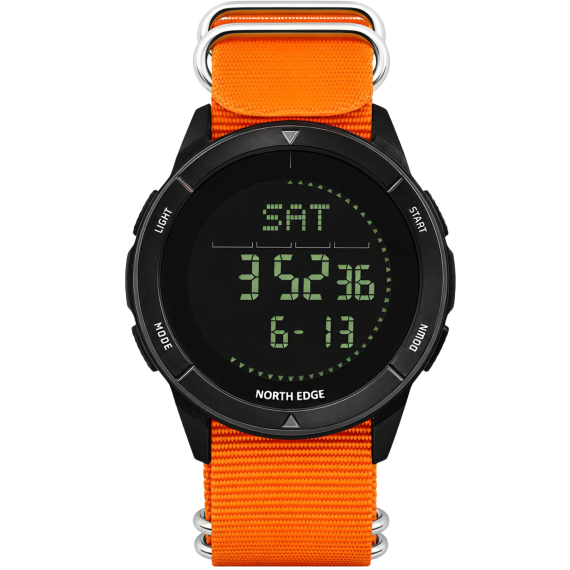 Мужские часы North Edge Alps Special Orange с компасом, 2 ремешка - фото №1