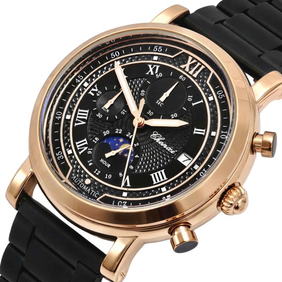 Мужские часы Chenxi Patek Steel Black, 2 ремешка - фото №1