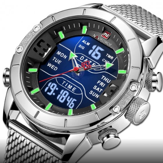 Мужские часы Naviforce Tesla Silver NF9153 - фото №1