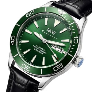 Механічні годинники Carnival Diver Leather Deluxe 10 Bar, 2 ремінці