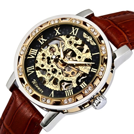 Жіночі годинники Winner Naturale Skeleton Leather, 2 ремінці - фото №1