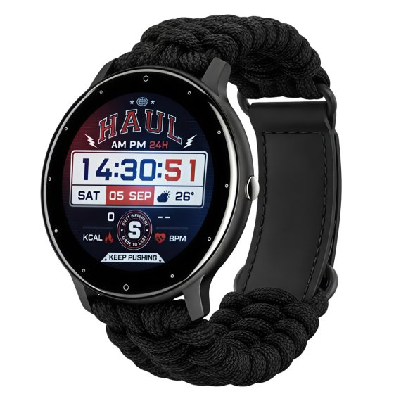 Смарт часы Smart Classic Black Paracord, 2 ремешка - фото №1