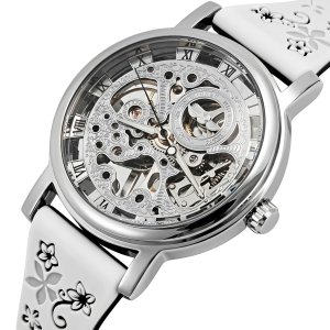 Женские часы Winner Silver White Flower, 2 ремешка
