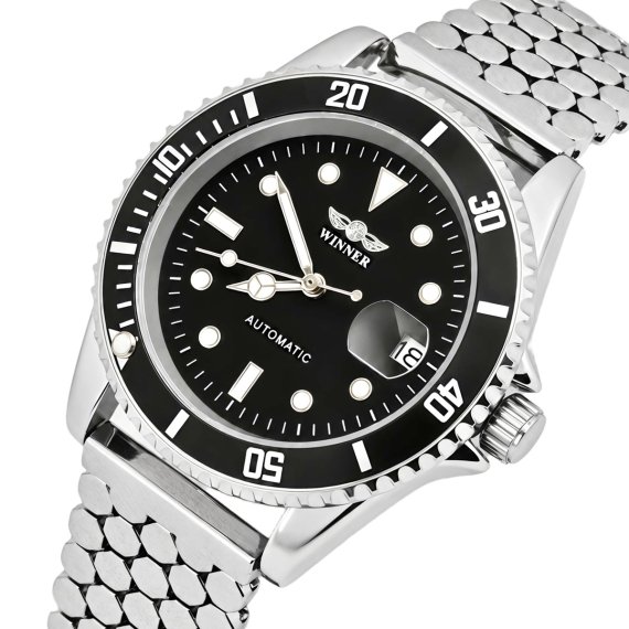 Чоловічі годинники Winner Basel Hexagon Steel, 2 ремінці - фото №1