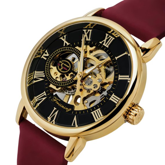 Жіночі годинники Forsining Rich Ruby Red, 2 ремінці - фото №1