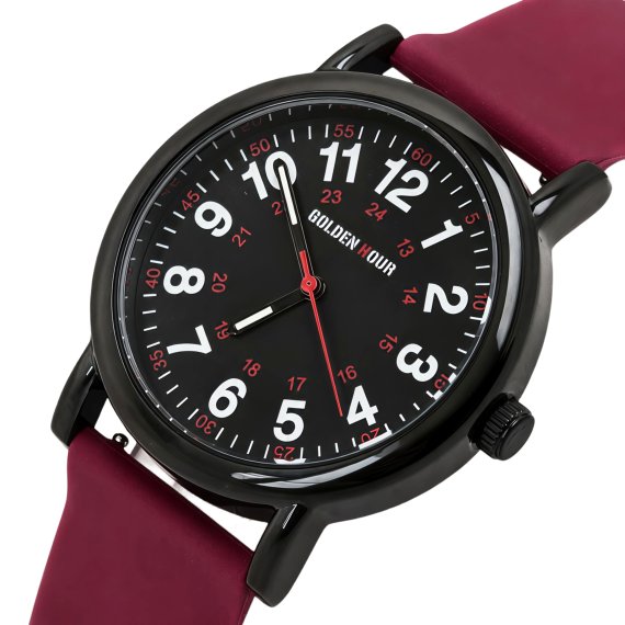 Жіночі годинники GoldenHour Trend Black Cherry, 2 ремінці - фото №1