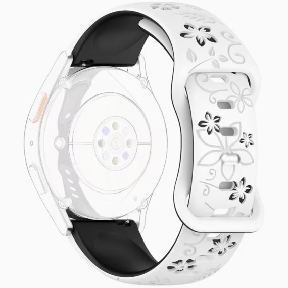 Подбор часов Ремешок женский каучуковый Flower White 16 мм - фото №1
