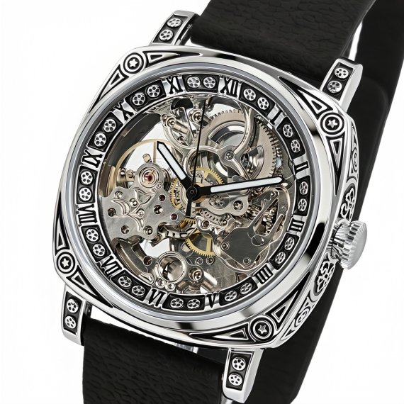 Чоловічі годинники WishDoIt Baron Imperial Black, 2 ремінці - фото №1
