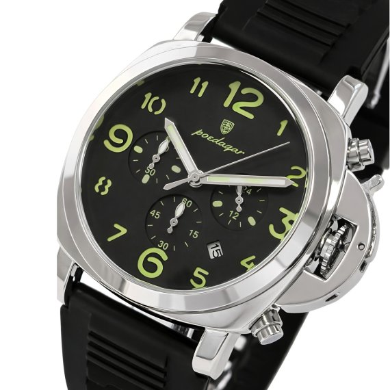 Чоловічі годинники Poedagar Luminious Rubber Black, 2 ремінці - фото №1