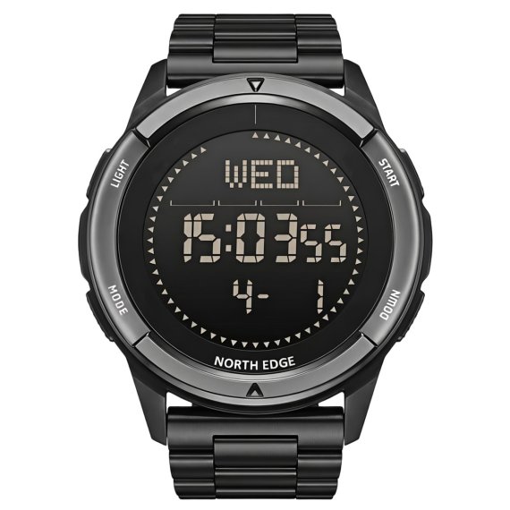 Чоловічі годинники North Edge Alps Stainless Black з компасом, 2 ремінці - фото №1