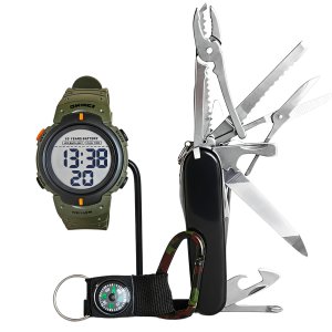 Наручні годинники Тактичний набір Skmei Neon Survival 10 Bar