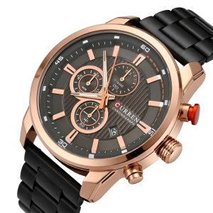 Чоловічі годинники Curren BigBoss Metal Black, 2 ремінці