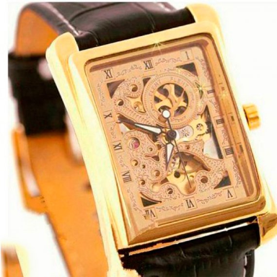 Мужские часы Winner Square Gold - фото №1