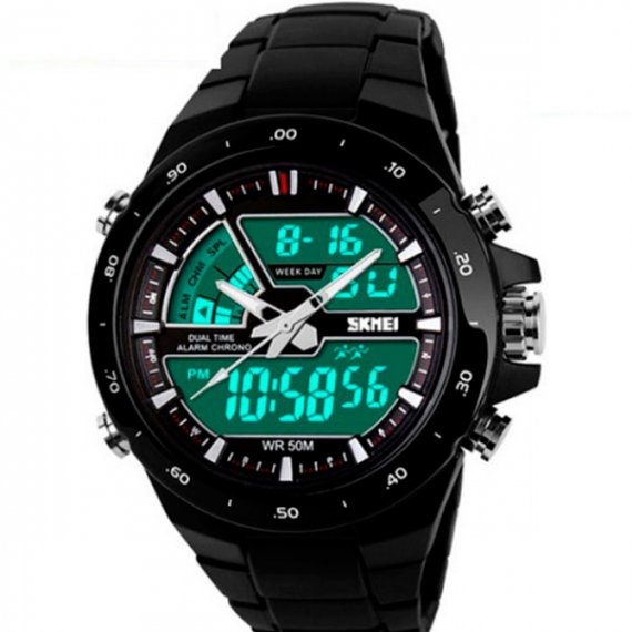 Мужские часы Skmei Shark Black 1016 - фото №1