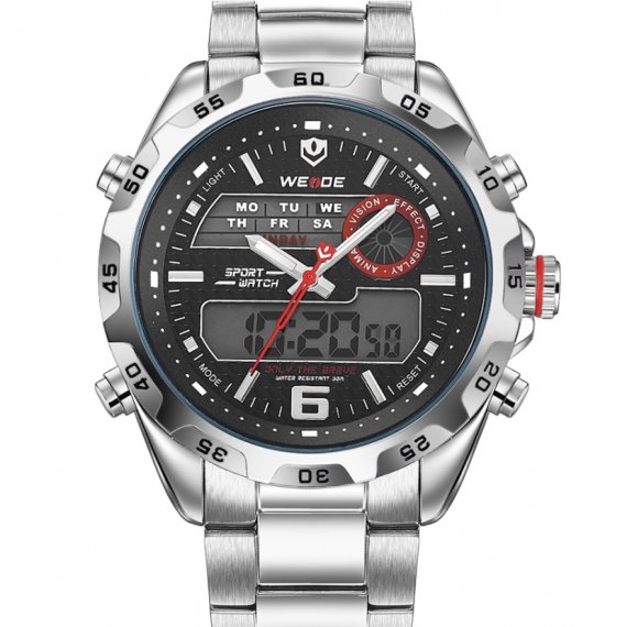 Мужские часы Weide Respect Silver - фото №1