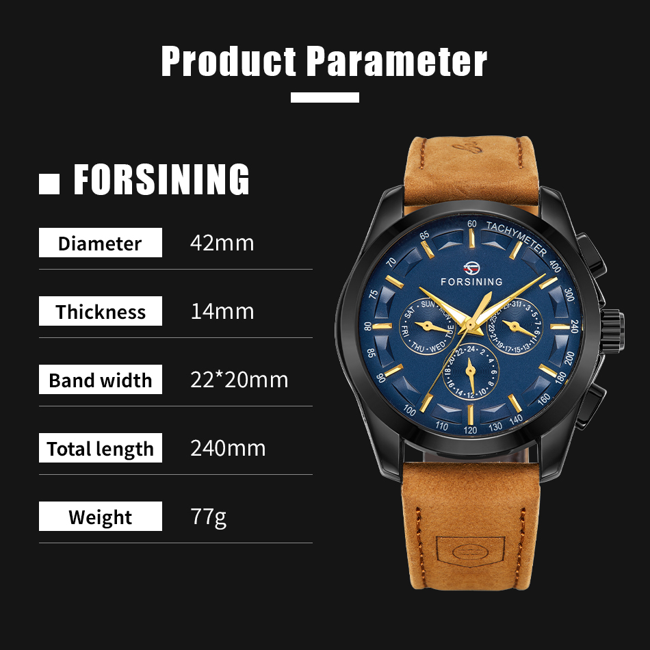 Forsining Walker Limited Blue & Black, 2 ремінці — фото 6
