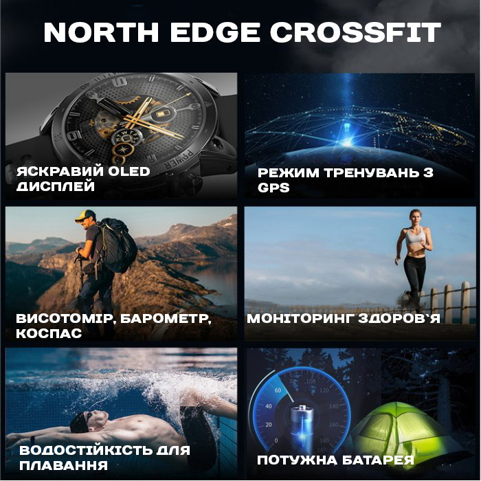 North Edge CrossFit GPS Black з компасом — фото 9