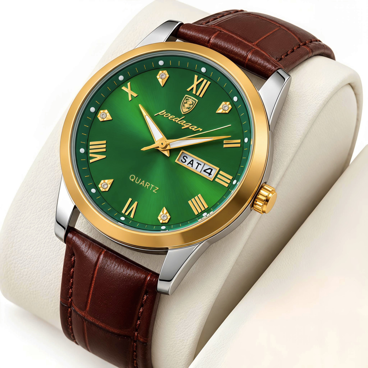 Poedagar Omega Leather Brown, 2 ремінці — фото 2