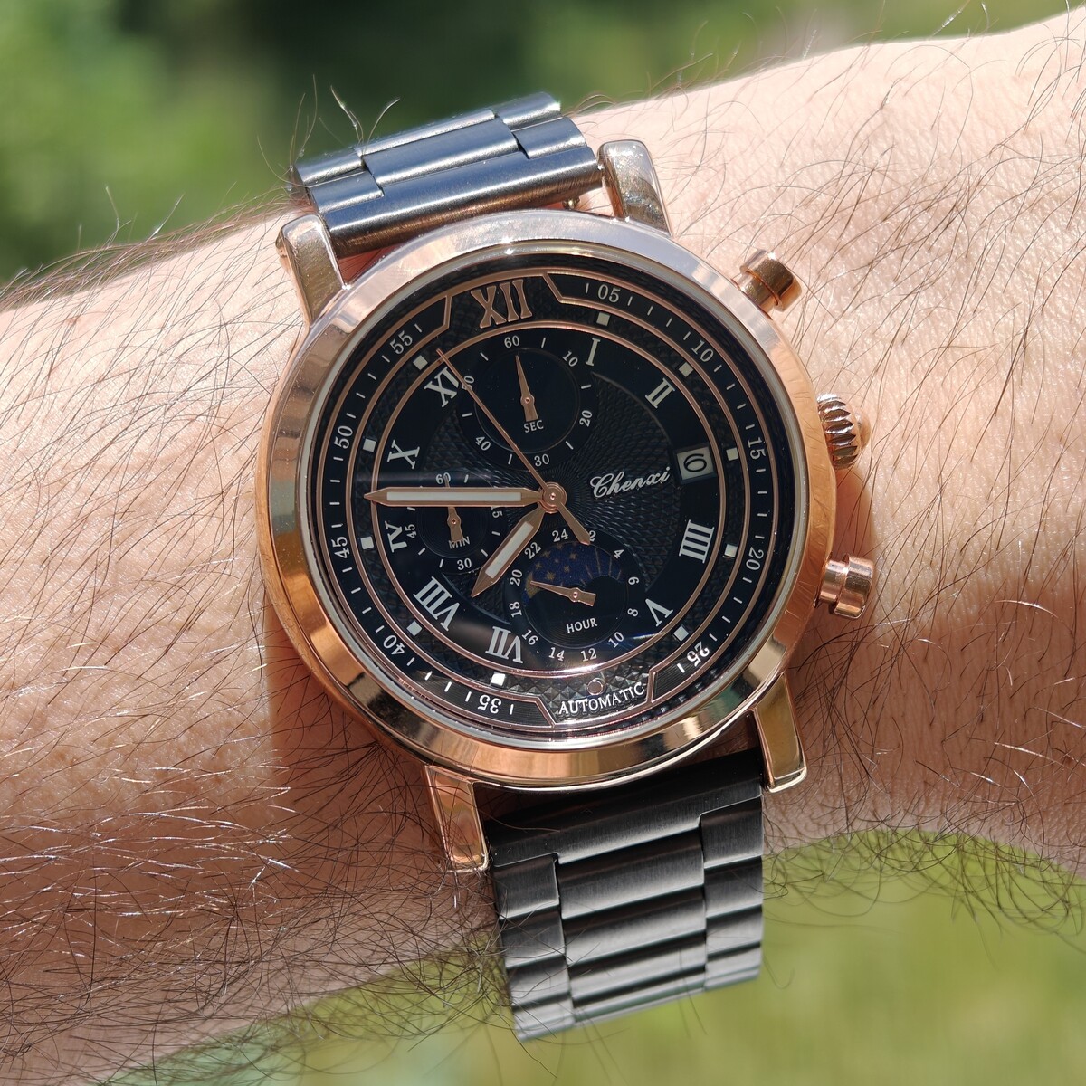 Chenxi Patek Steel Black, 2 ремінці — фото 7