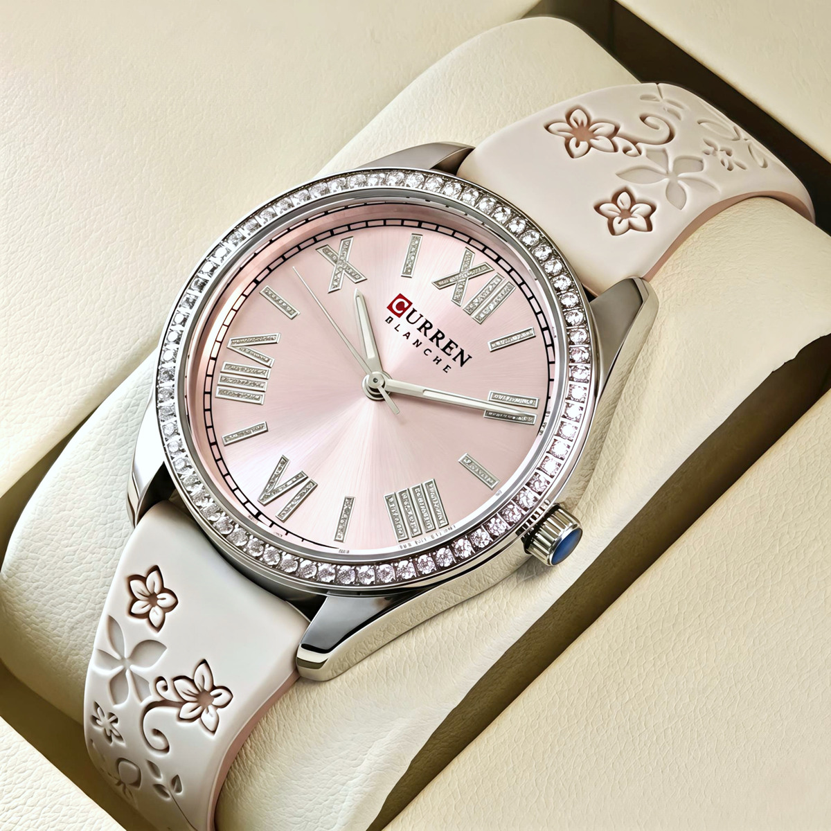 Curren Silvia Beige Flower, 2 ремінці — фото 2