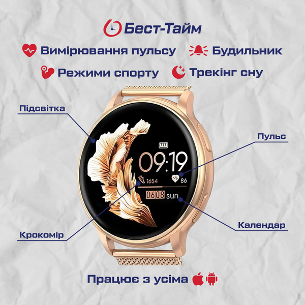 Smart Melisia Gold Rubber, 2 ремінці — фото 5