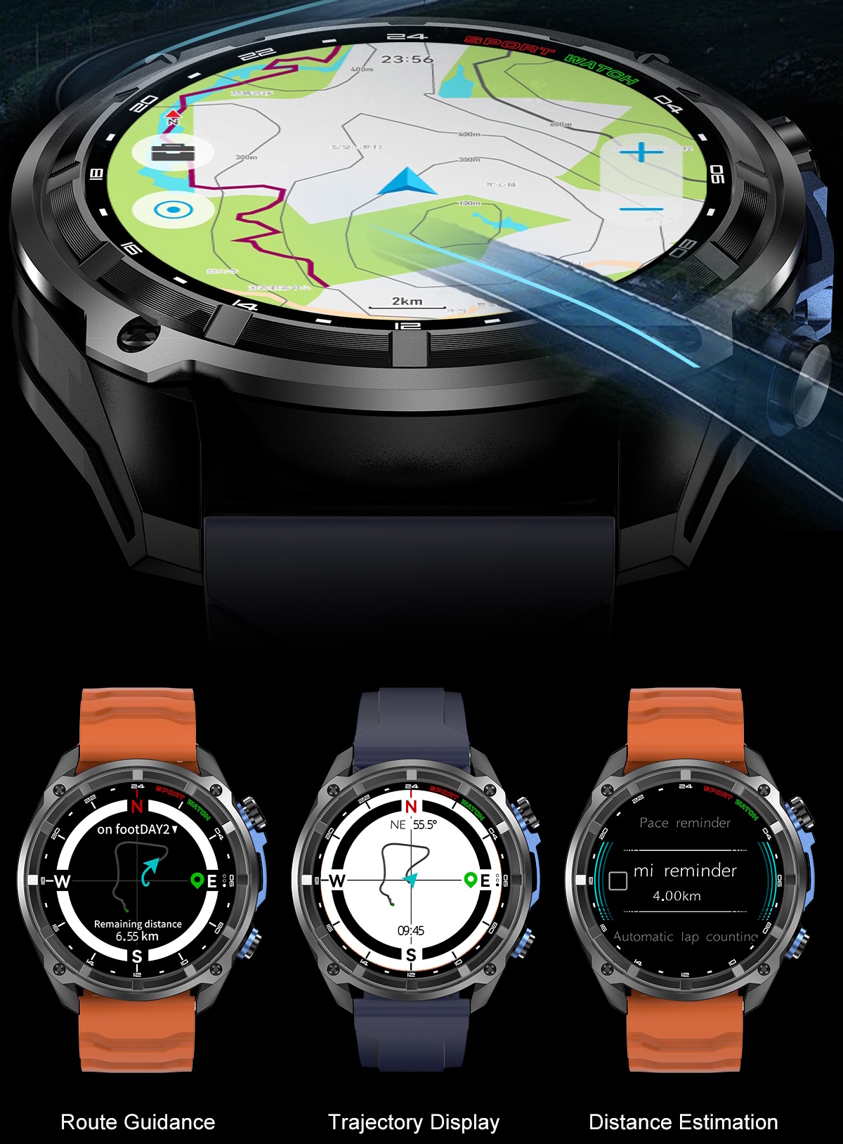 Smart Navigation Pro Steel Black з GPS, 3 ремінці УЦІНКА — фото 7