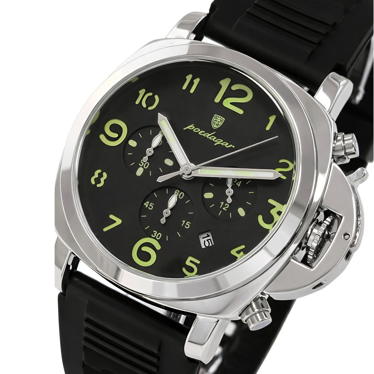 Poedagar Luminious Rubber Black, 2 ремінці