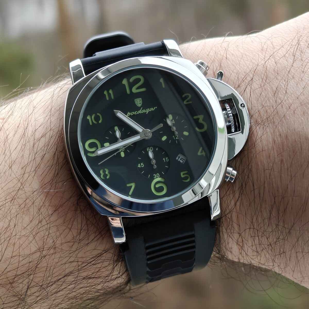 Poedagar Luminious Rubber Black, 2 ремінці — фото 7
