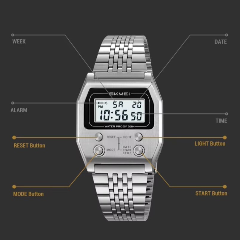 Чоловічий тактичний годинник Skmei Retro Steel
